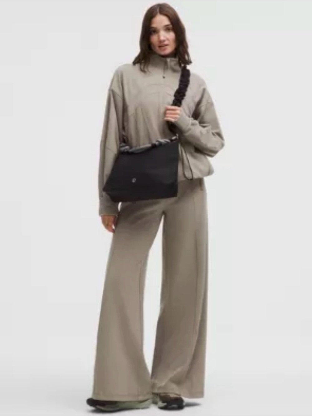 Sale Large lululemon 22L Black Shoulder Tote with Braided Accent